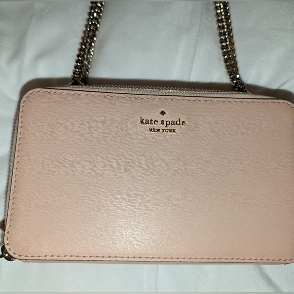 kate spade Handbags - Kate Spade Connie Double Zip Chain Rosy Cheeks Leather Crossbody